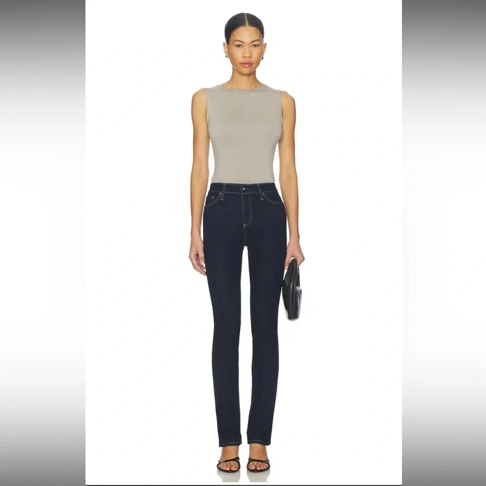 AG Mari high-rise straight Dark Blue Jeans - Picture 1 of 13